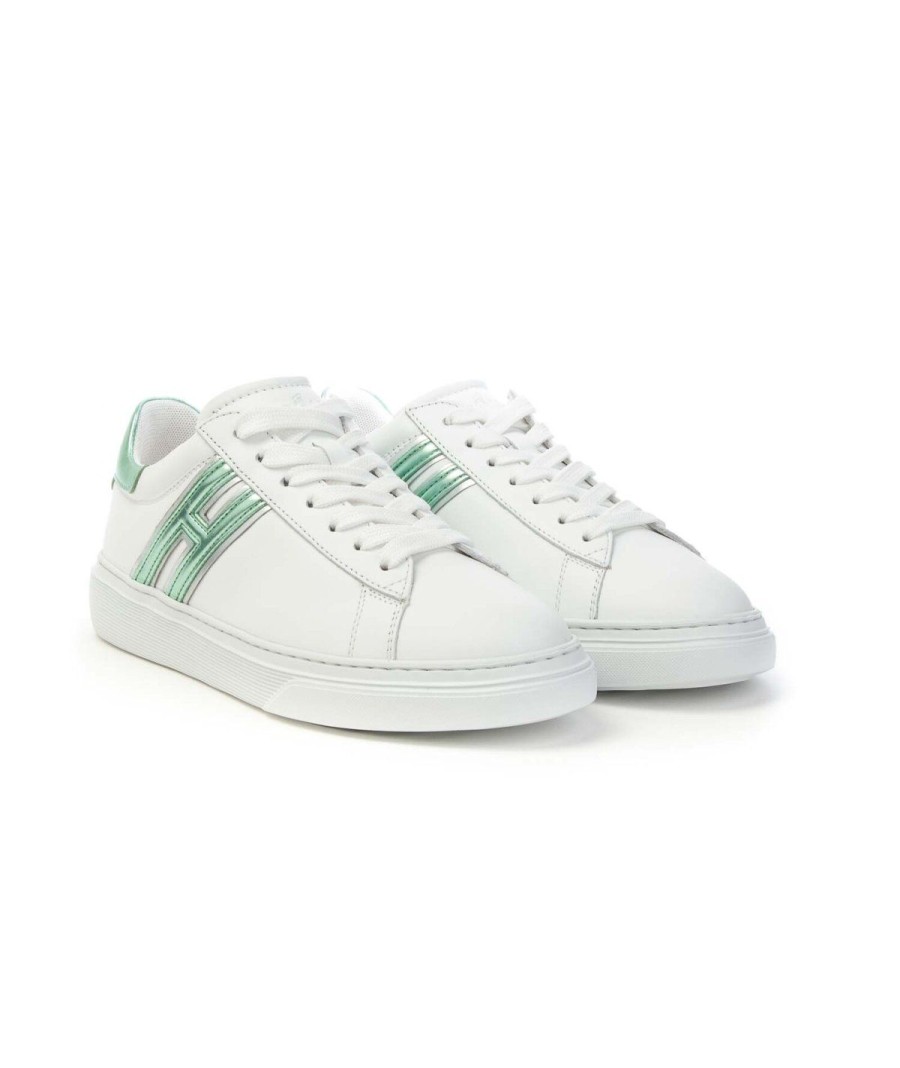 Donna HOGAN | Hogan Scarpe Sneakers Donna H365 Verde Bianco Leone Shoes Frosinone Verde/Bianco