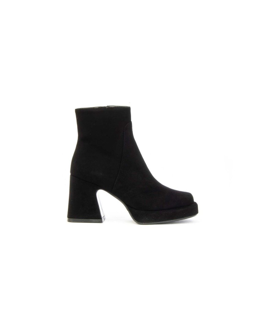 Donna ALBANO | Albano 2588 Tronchetto Plateau 70 E Zip Leone Shoes Frosinone Nero