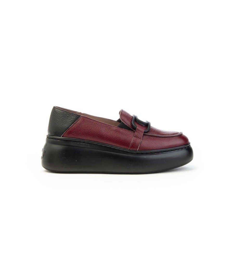 Donna WONDERS | Wonders A-2641 Mocassino Nora Donna Leone Shoes Frosinone Vino/Nero