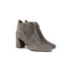 Donna FRANCO RUSSO | Franco Russo 1520S Tronchetto In Camoscio Donna Leone Shoes Frosinone Grigio