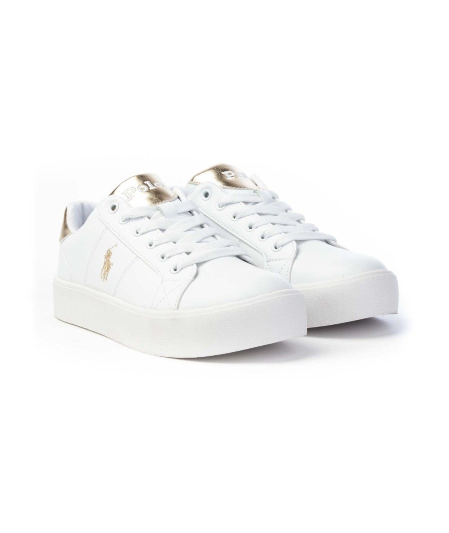 Junior POLO RALPH LAUREN | Polo Ralph Lauren Rf103185 Ltt Platform Bianco/Oro