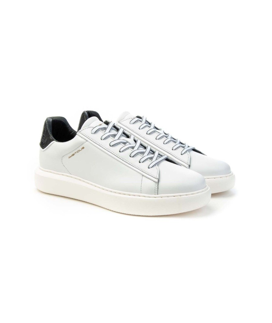 Uomo AMBITIOUS | Ambitious 11677D-4838Am Sneakers Uomo Eclipse Leone Shoes Frosinone White/Black