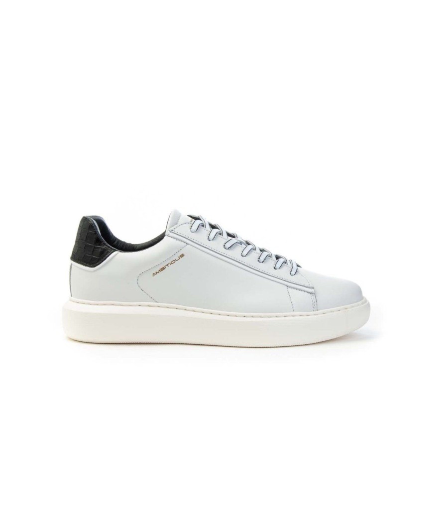 Uomo AMBITIOUS | Ambitious 11677D-4838Am Sneakers Uomo Eclipse Leone Shoes Frosinone White/Black