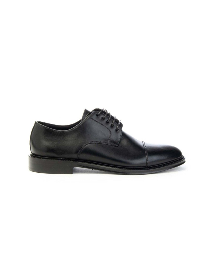 Uomo BRECOS | Brecos 11255 Derby Lacci Mascherina Man Leone Shoes Frosinone Nero