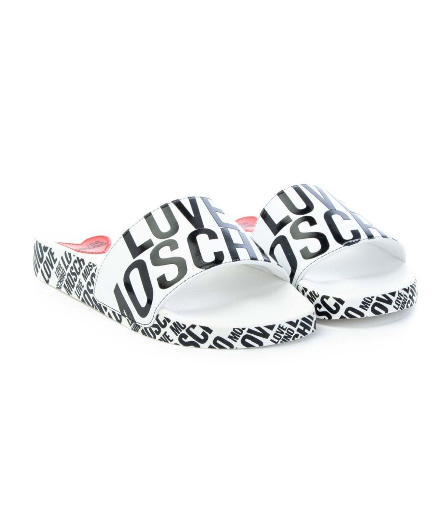 Donna LOVE MOSCHINO | Love Moschino Ja28042G0E Slippers Logo Leone Shoes Bianco