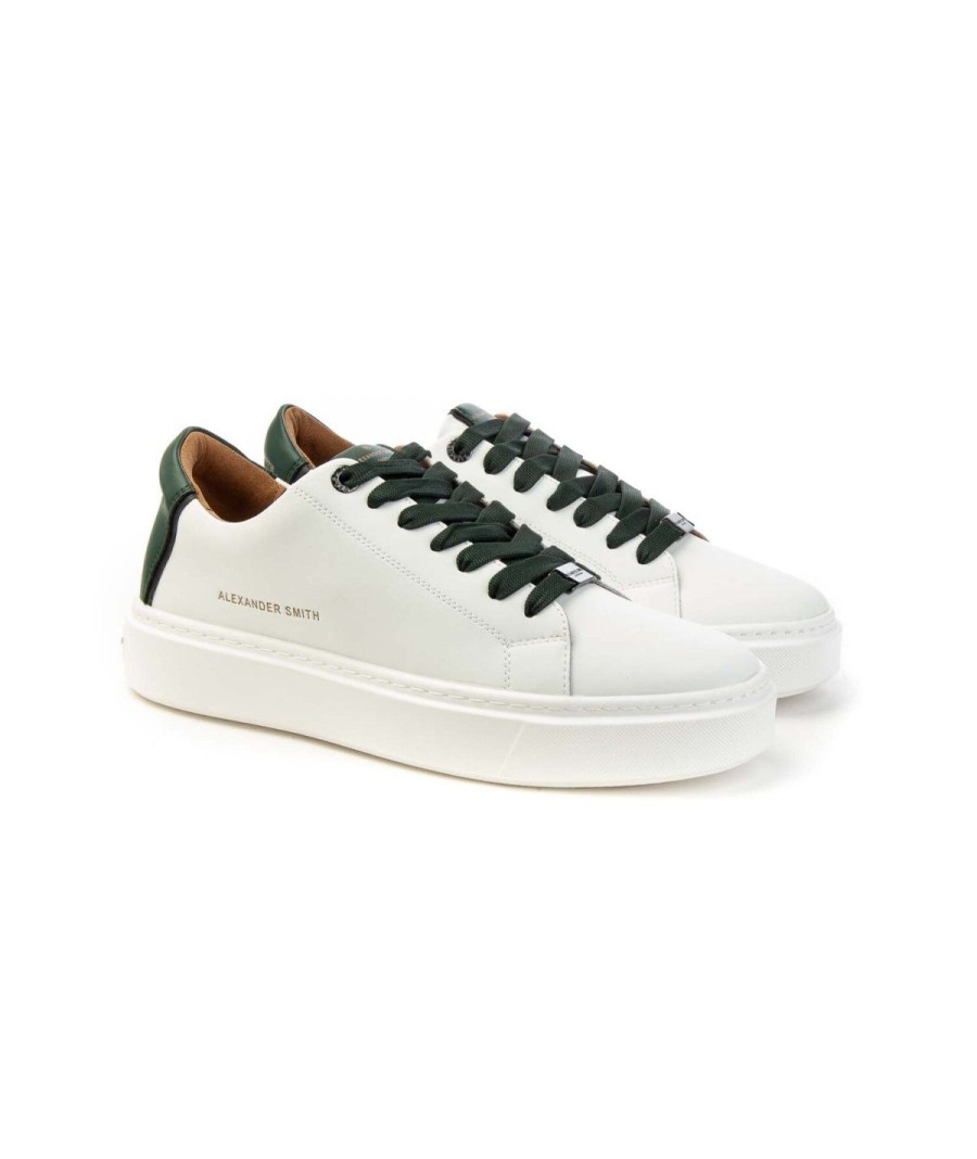 Uomo ALEXANDER SMITH | Sneakers Alexander Smith London Alayn1U10Wgn Leoneshoes White/Green