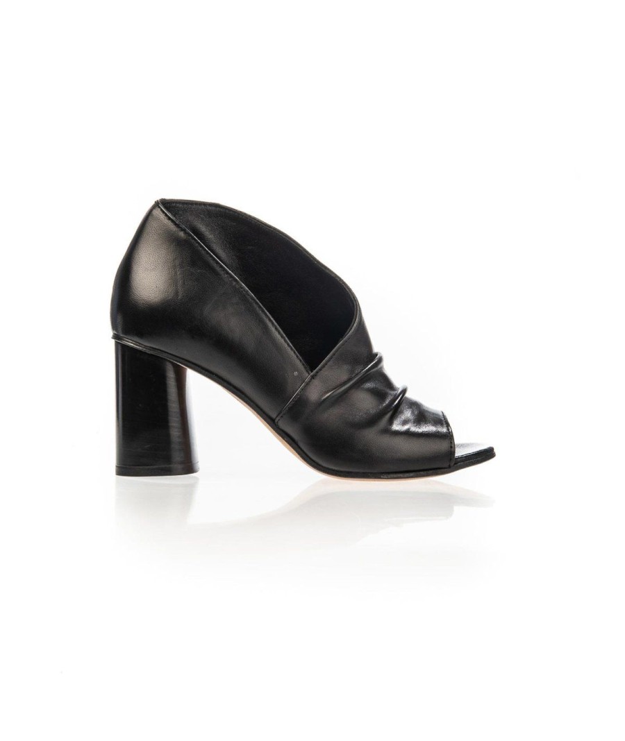 Donna GLAM SHOES | Glam Sofyg99 Tronchetto Punta Aperta 80 Nero