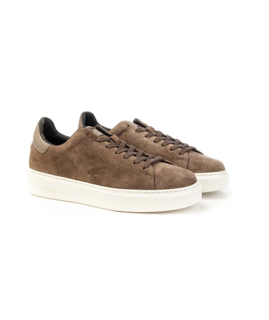 Uomo WOOLRICH | Woolrich Wfm232.002.1010 Sneakers Uomo Classic Court Leone Shoes Frosi Taupe