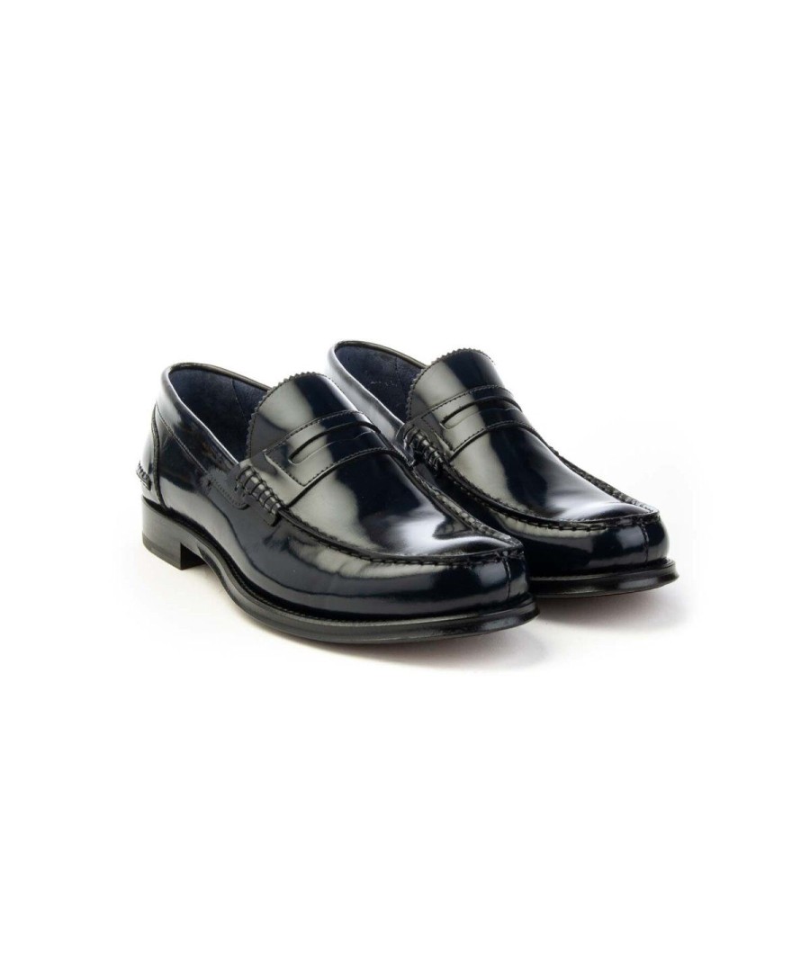 Uomo BRECOS | Brecos 11217 Mocassino College Man Leone Shoes Frosinone Blu