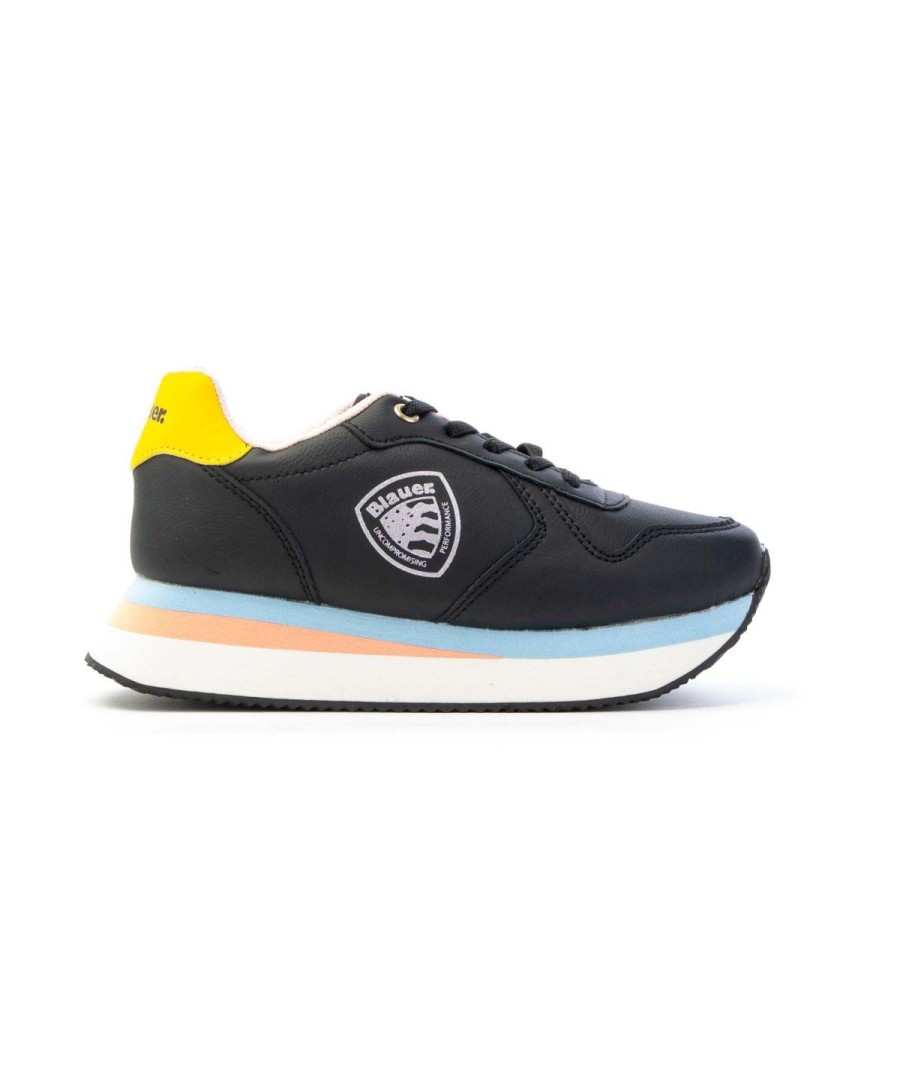 Junior BLAUER | Blauer F1Tiana01/Pul Sneaker Lacci Kids Leone Shoes Black