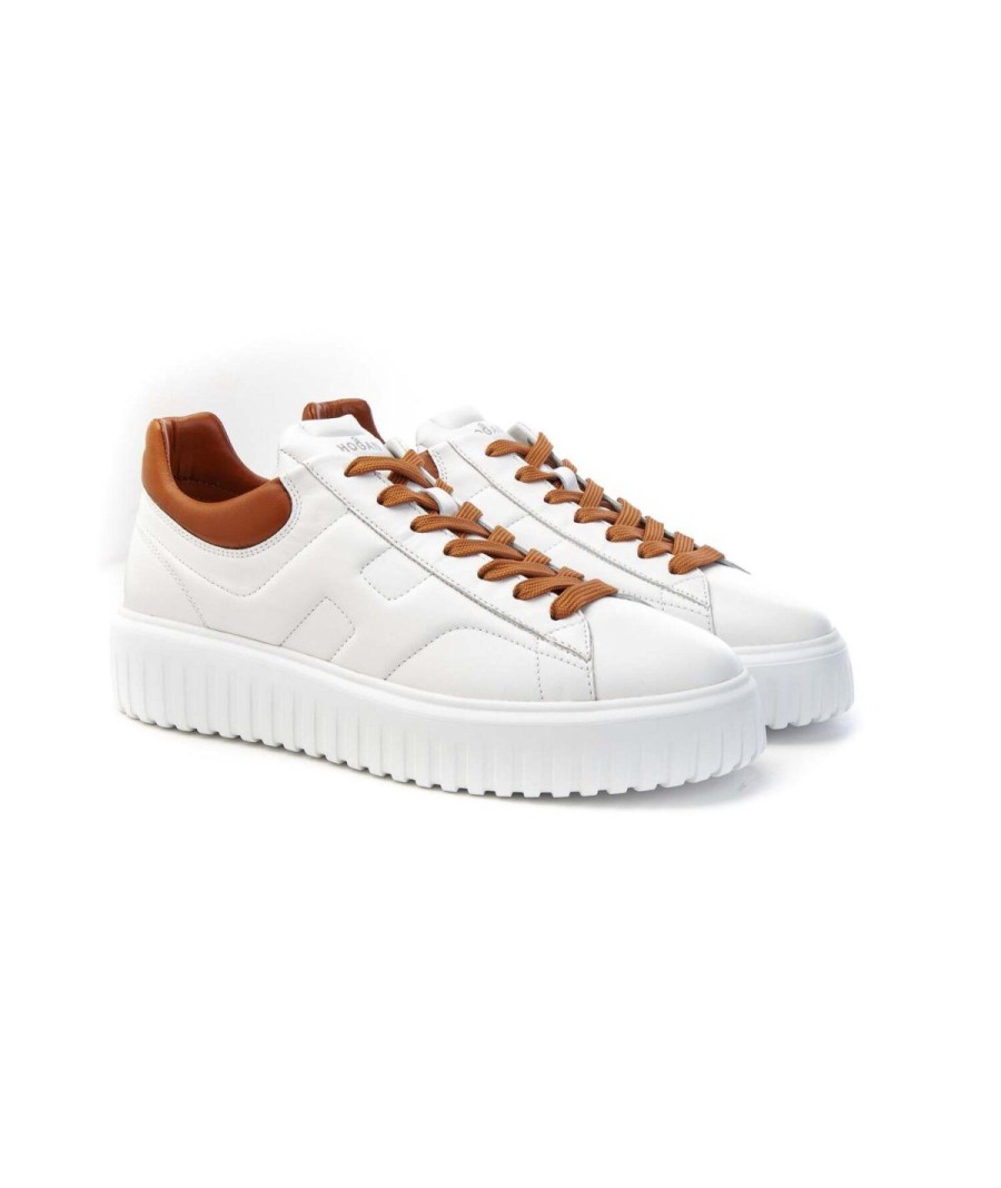 Uomo HOGAN | Hogan Hxm6450Fc60Le90446 Sneakers H Stripes Leone Shoes Frosinone Bianco/Beige