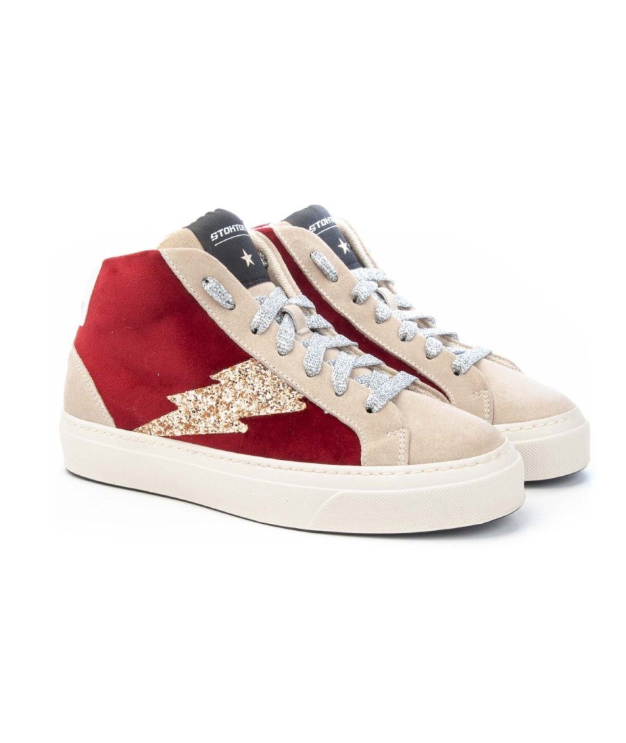 Donna STOKTON | Sneakers Stokton Bolt D Leone Shoes Frosinone Beige Oro