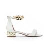 Donna EXE' | Exe 386 Katy Sandalo Catena Tacco 30 Leone Shoes White