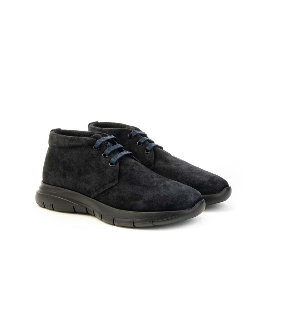 Uomo FRAU | Frau 09A2 Polacco Lacci Camoscio Man Leone Shoes Frosinone Blu