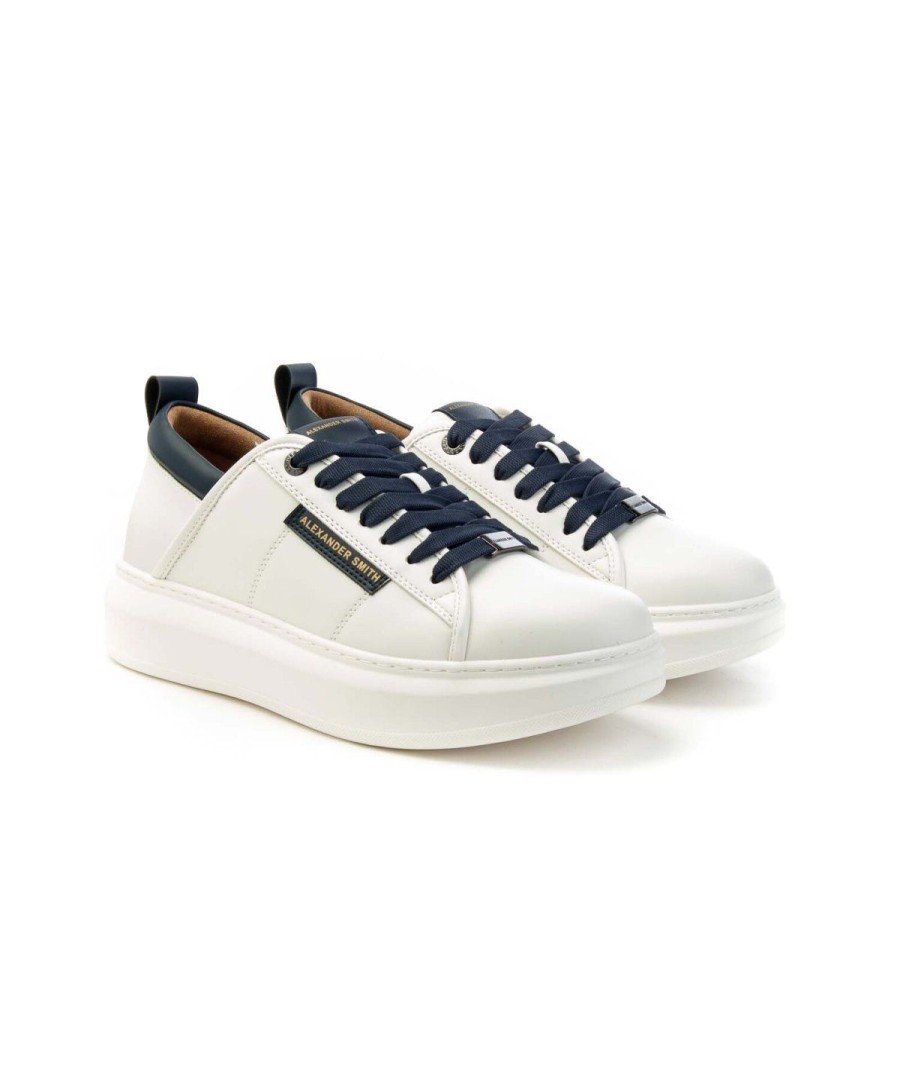 Uomo ALEXANDER SMITH | Alexander Smith Aeaywau18Wbl Wembley Manleone Shoes Frosinone White/Blue