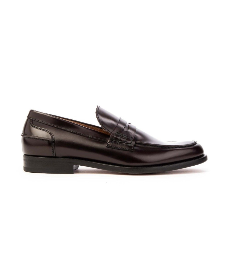 Uomo ROSSI | Rossi 262 Mocassino College Vitello Spazzolato Leone Shoes Bordo`