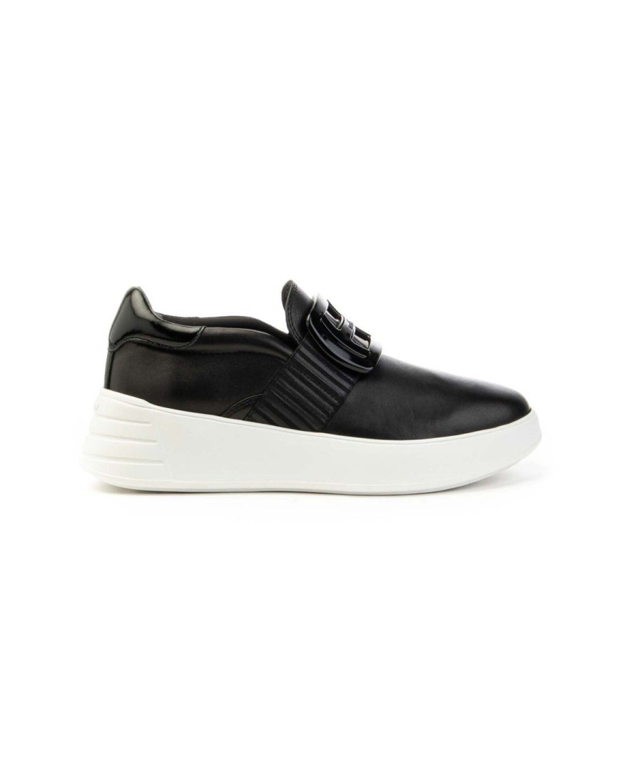 Donna HOGAN | Hogan Hxw5620Fd90R3Mb999 Rebel Slip-On Donna Leone Shoes Frosinone Nero