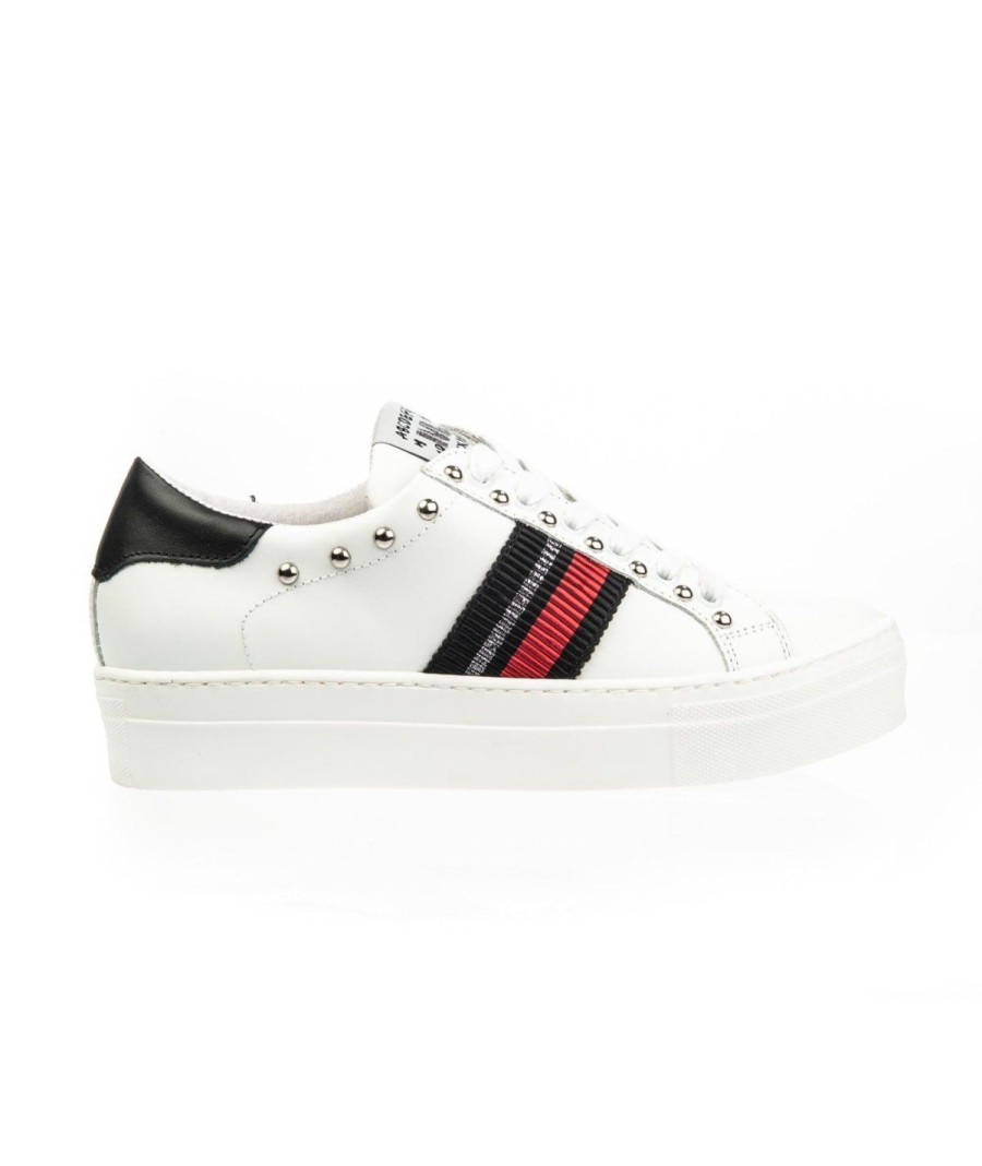 Donna MELINE | Meline Ug 001 Sneaker Lacci F.Do Cassett Bianco/Nero