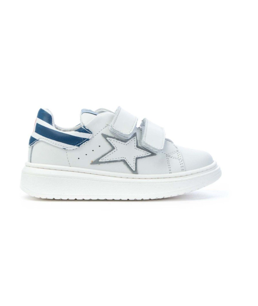 Junior BALDUCCI | Balducci Sta1181 Sneakers 2 Strappi Star Leone Shoes Bianco Blu