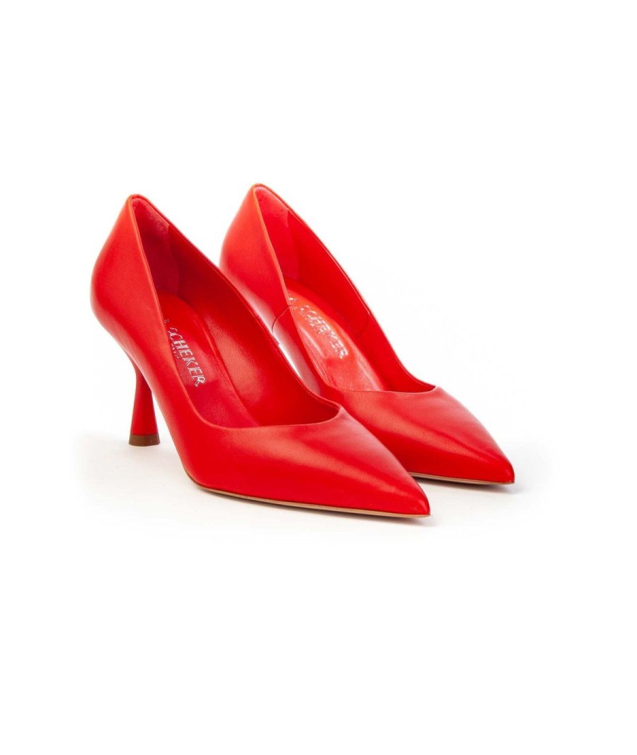 Donna SARA SCHEKER | Sara Scheker Decolte 442 Nappa Donna Leoneshoes Frosinone Rosso