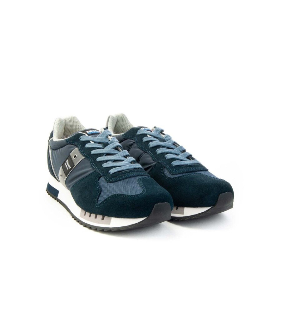 Uomo BLAUER | Blauer S3Queens01/Mes Sneakers Lacci Man Leone Shoes Navy