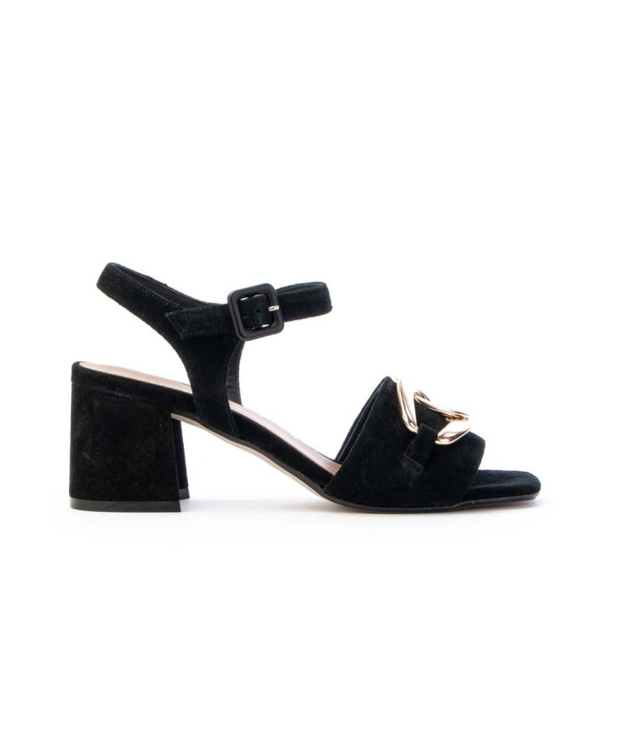 Donna CARMENS | Carmens 49160 Sandalo Fascia Catena Tania Chain Leone Shoes Nero