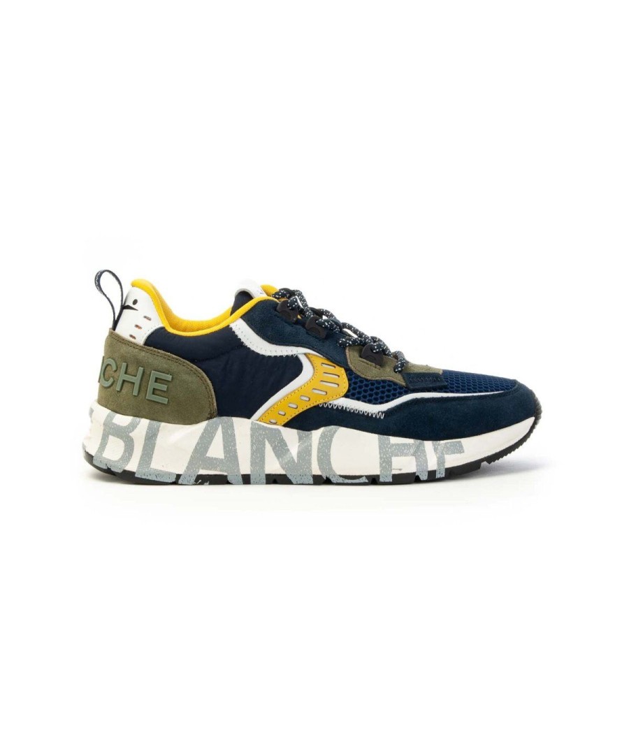 Uomo VOILE BLANCHE | Voile Blanche Scarpa Uomo Sneakers Club01 2017465 Leoneshoes Navy/Yellow