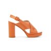 Donna FRANCO RUSSO | Franco Russo 5713 Sandalo Plateu Cross Donnaleone Shoes Mattone