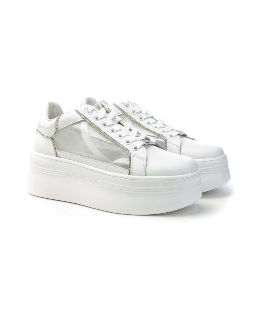 Donna CULT | Cult Clw422801 Pearl Low W Net Sneakers Donna Leone Shoes Frosinone White