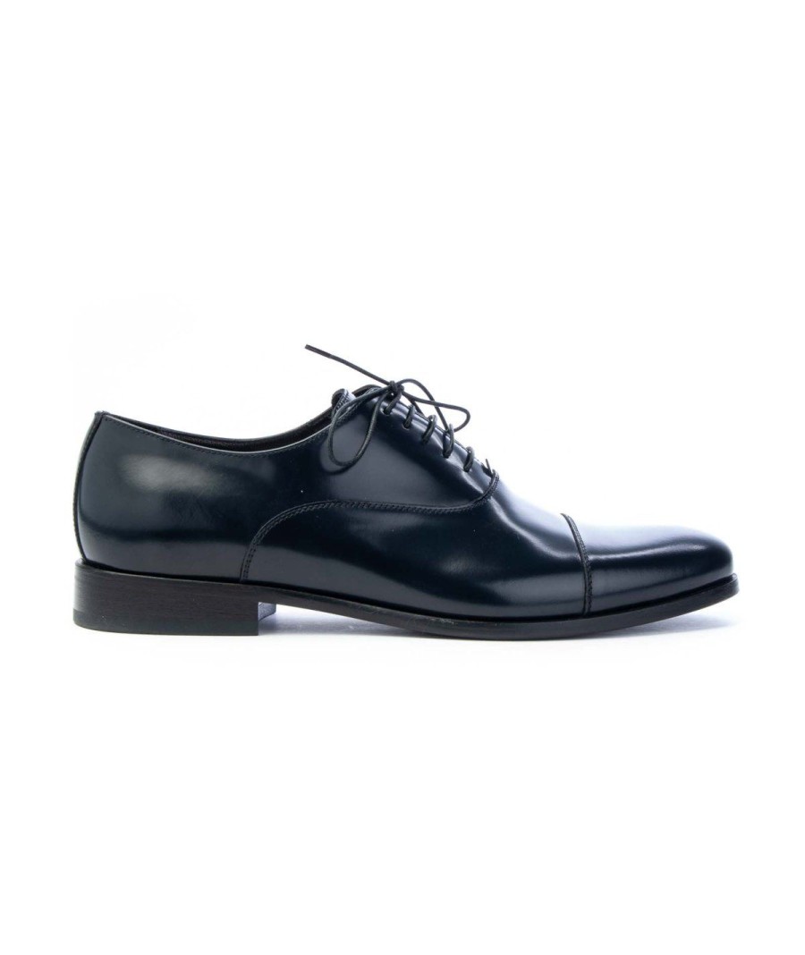 Uomo ROSSI | Rossi 3300 Oxford Laccifondo Cuoio Man Blu