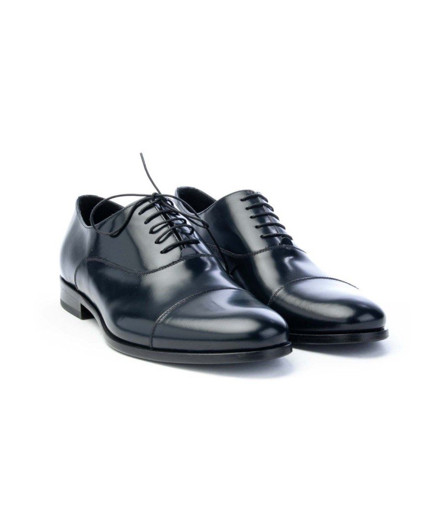 Uomo ROSSI | Rossi 3300 Oxford Laccifondo Cuoio Man Blu