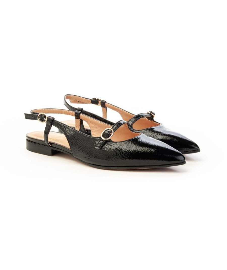 Donna FRANCO RUSSO | Franco Russo 1404S Slingback Tacco 10 Donna Leone Shoes Frosinone Nero