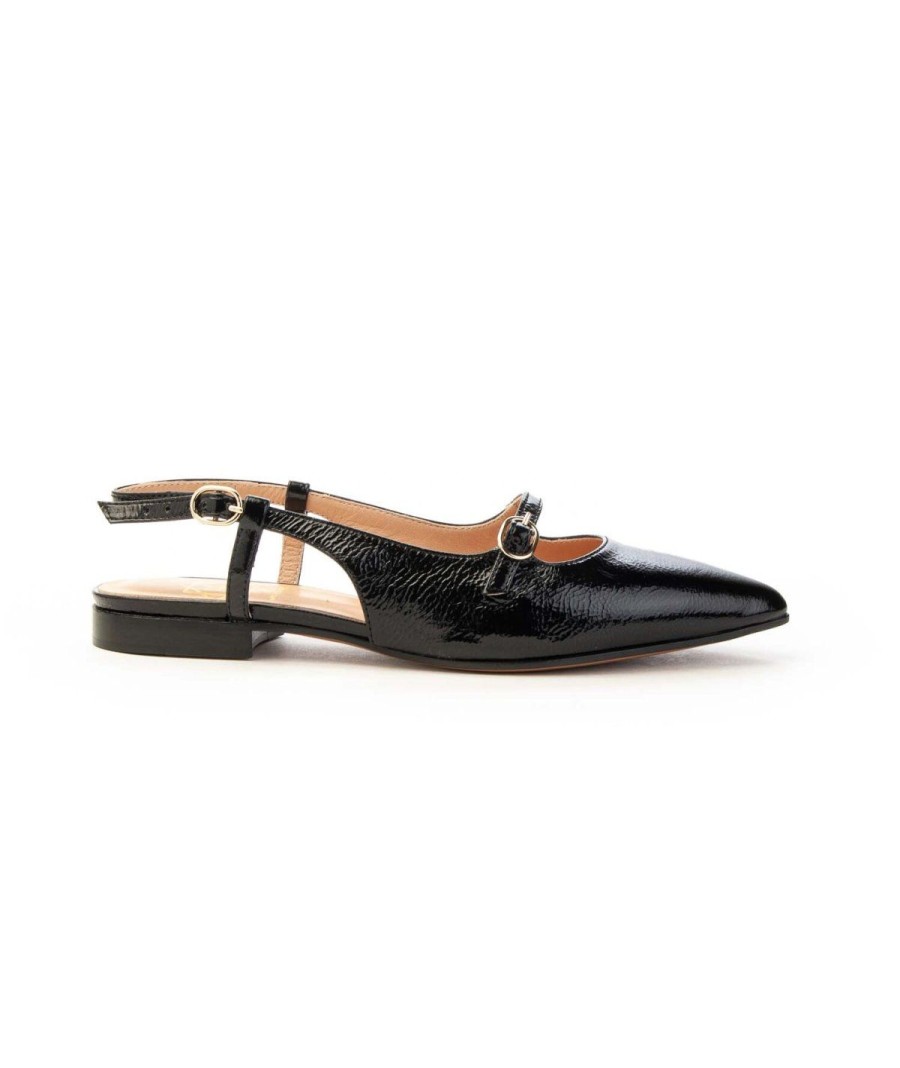 Donna FRANCO RUSSO | Franco Russo 1404S Slingback Tacco 10 Donna Leone Shoes Frosinone Nero