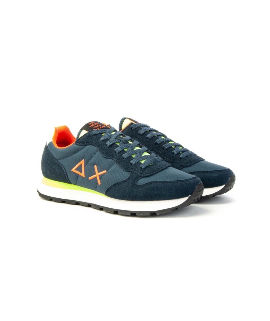 Uomo SUN68 | Sun68 Z34102 Tom Fluo Sneakers Uomo Leone Shoes Frosinone Navy