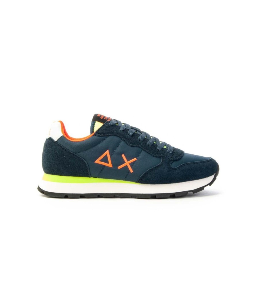 Uomo SUN68 | Sun68 Z34102 Tom Fluo Sneakers Uomo Leone Shoes Frosinone Navy