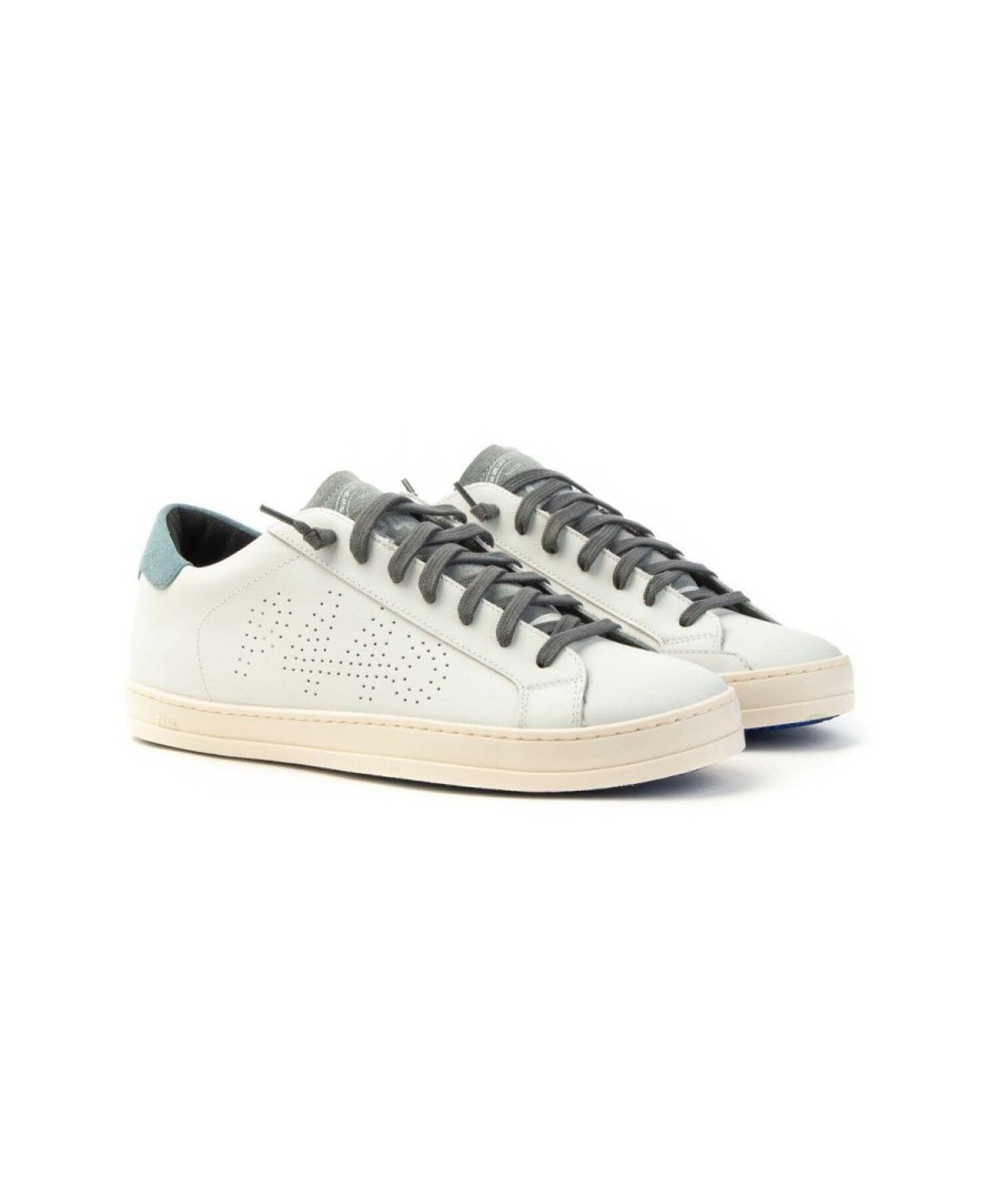 Uomo P448 | P448 F23John-M Sneakers Lacci Uomo Leone Shoes Frosinone White/Denim