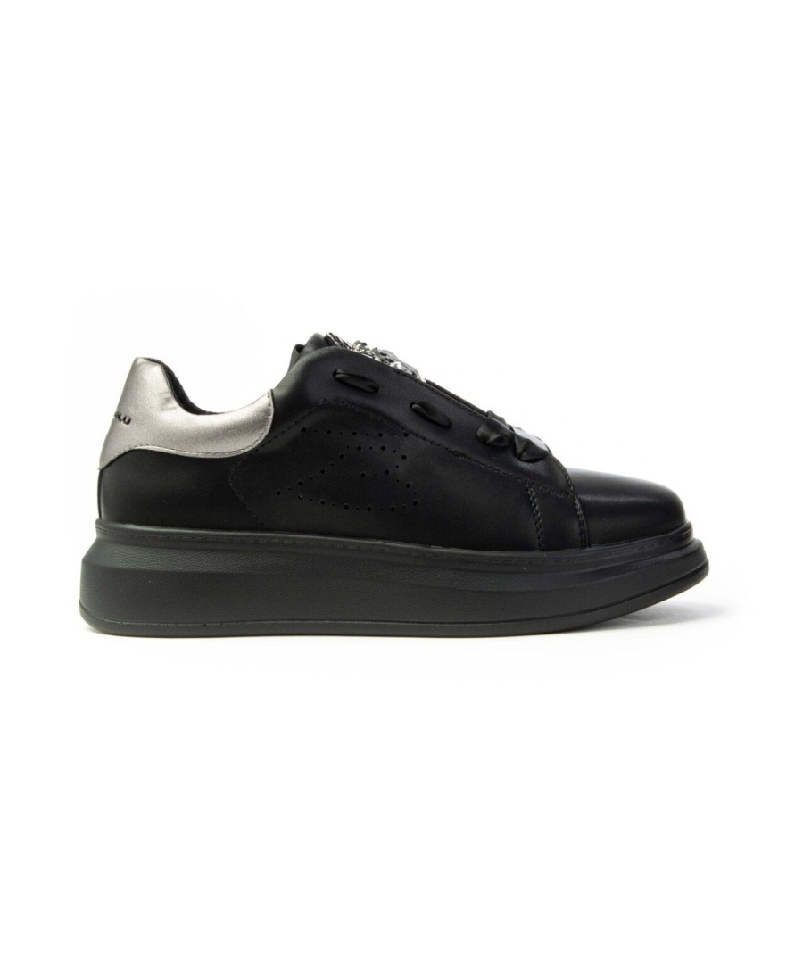 Donna TOSCA BLU STUDIO | Toscablu Sf2217S162 Sneakers Lacci Cortina Woman Nero/Argento