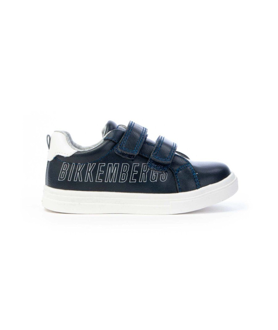 Junior BIKKEMBERGS | Bikkembergs K1B9-20855-1355X007 Sneakers 2 Strappi Junior Leone Shoes Blu/Bianco