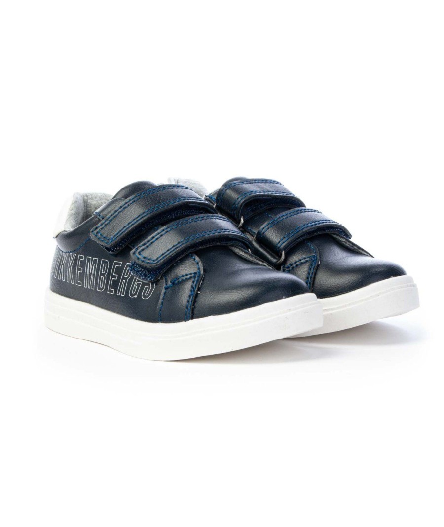 Junior BIKKEMBERGS | Bikkembergs K1B9-20855-1355X007 Sneakers 2 Strappi Junior Leone Shoes Blu/Bianco