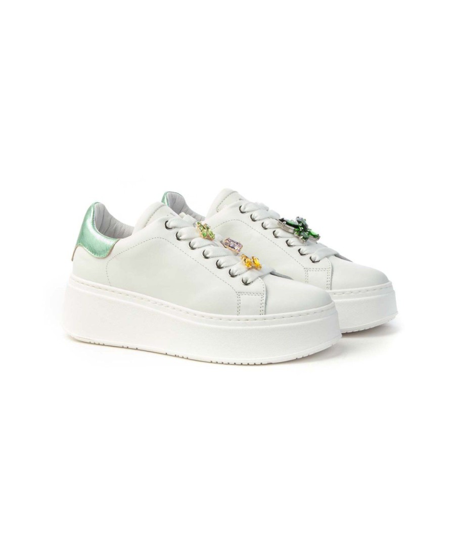 Donna MELINE | Meline Wt254 7062 9344 Sneakers Bijoux Farfalle Leone Shoes Frosinone Bianco Verde