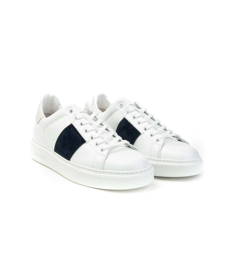 Uomo WOOLRICH | Woolrich Wfm221.002 Sneakers Uomo Lacci Leone Shoes Bianco/Blu