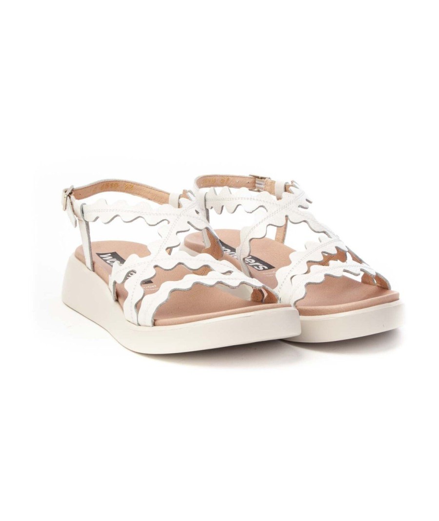 Donna WONDERS | Wonders C6510 Lack Sandalo Criss Cross Leone Shoes Off White