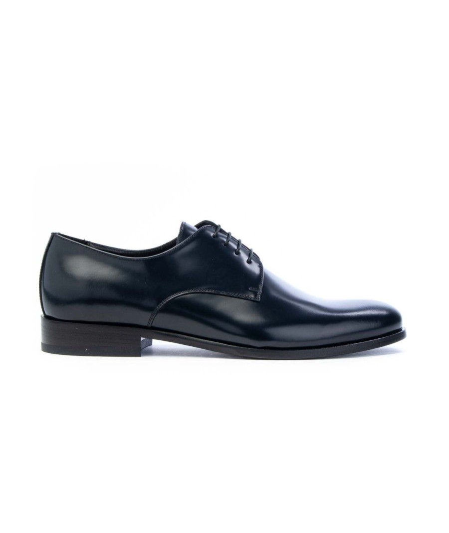 Uomo ROSSI | Rossi 4711 Derby Lacci Fondo Cuoio Man Leone Shoes Blu