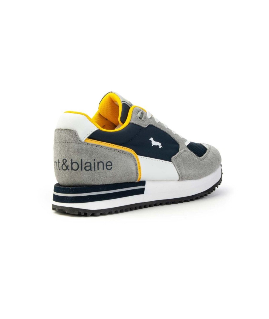 Uomo HARMONT&BLAINE | Harmont & Blaine Efm231.050 Scarpe Sneakers Uomo Leoneshoes Grigio/Blu