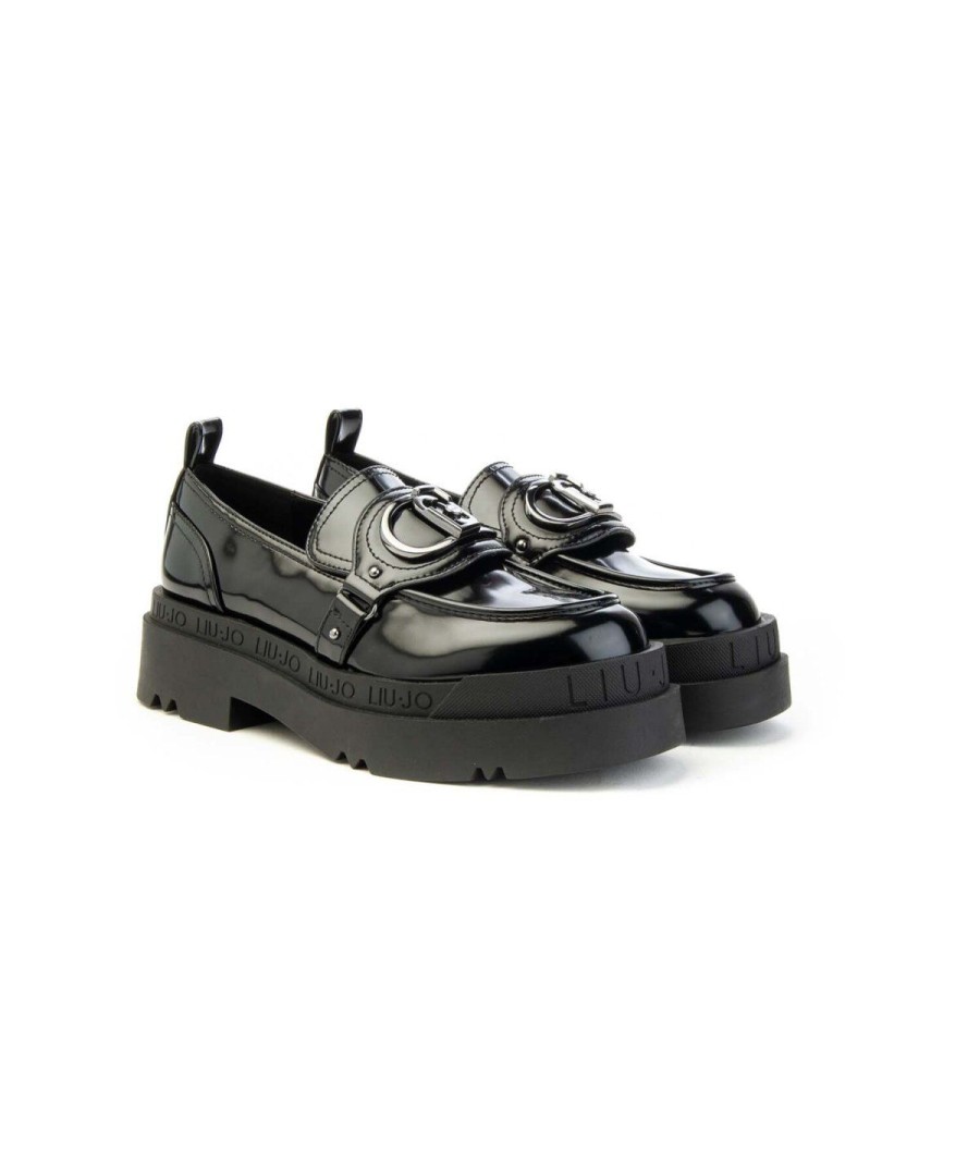 Donna LIU JO GIRL | Liu Jo Sf3039Ex19622222 Love41 Mocassino Leone Shoes Frosinone Black