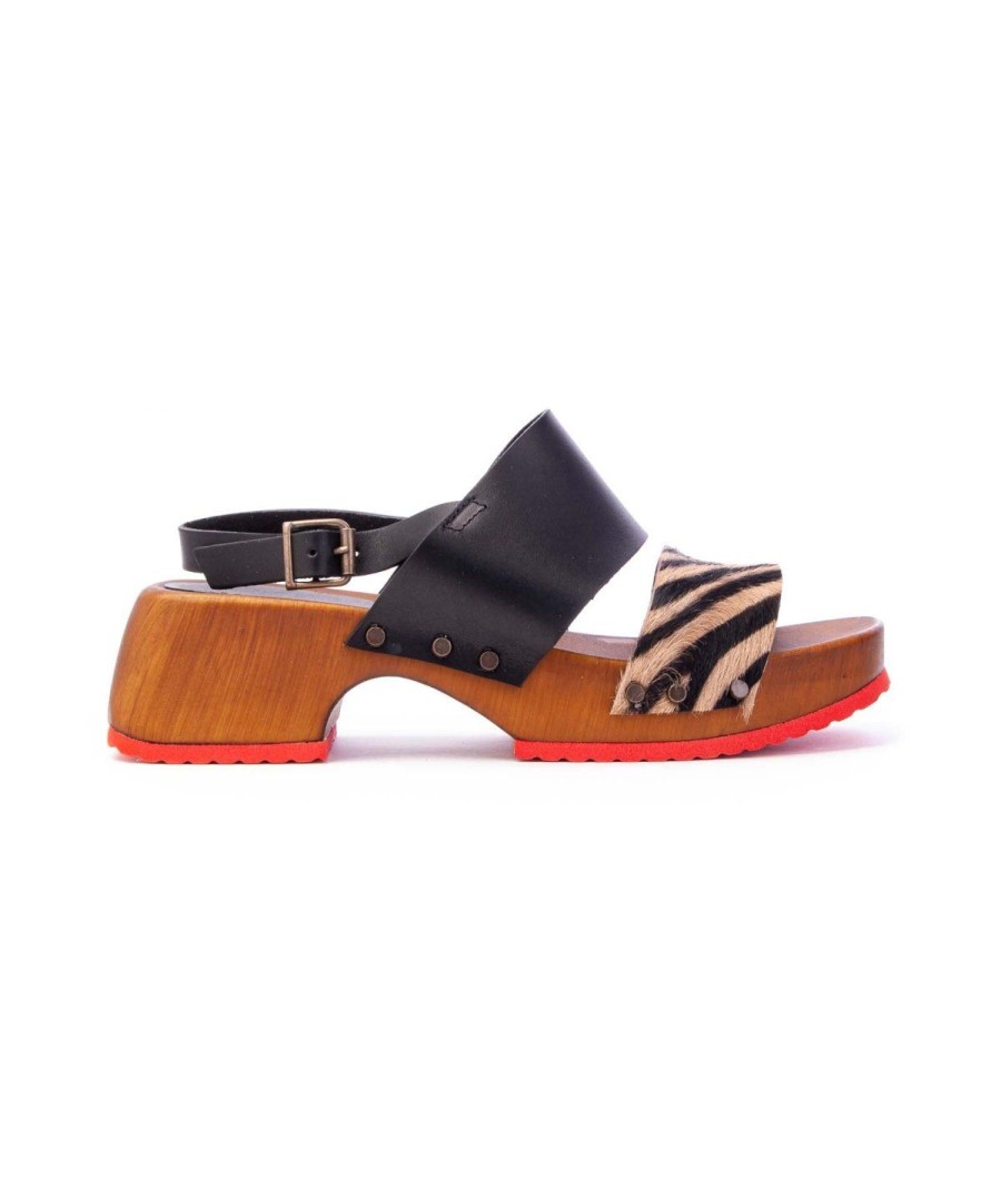 Donna MARRADINI | Marradini 799 Sandalo 2 Fasce Cavallino Leone Shoes Zebra