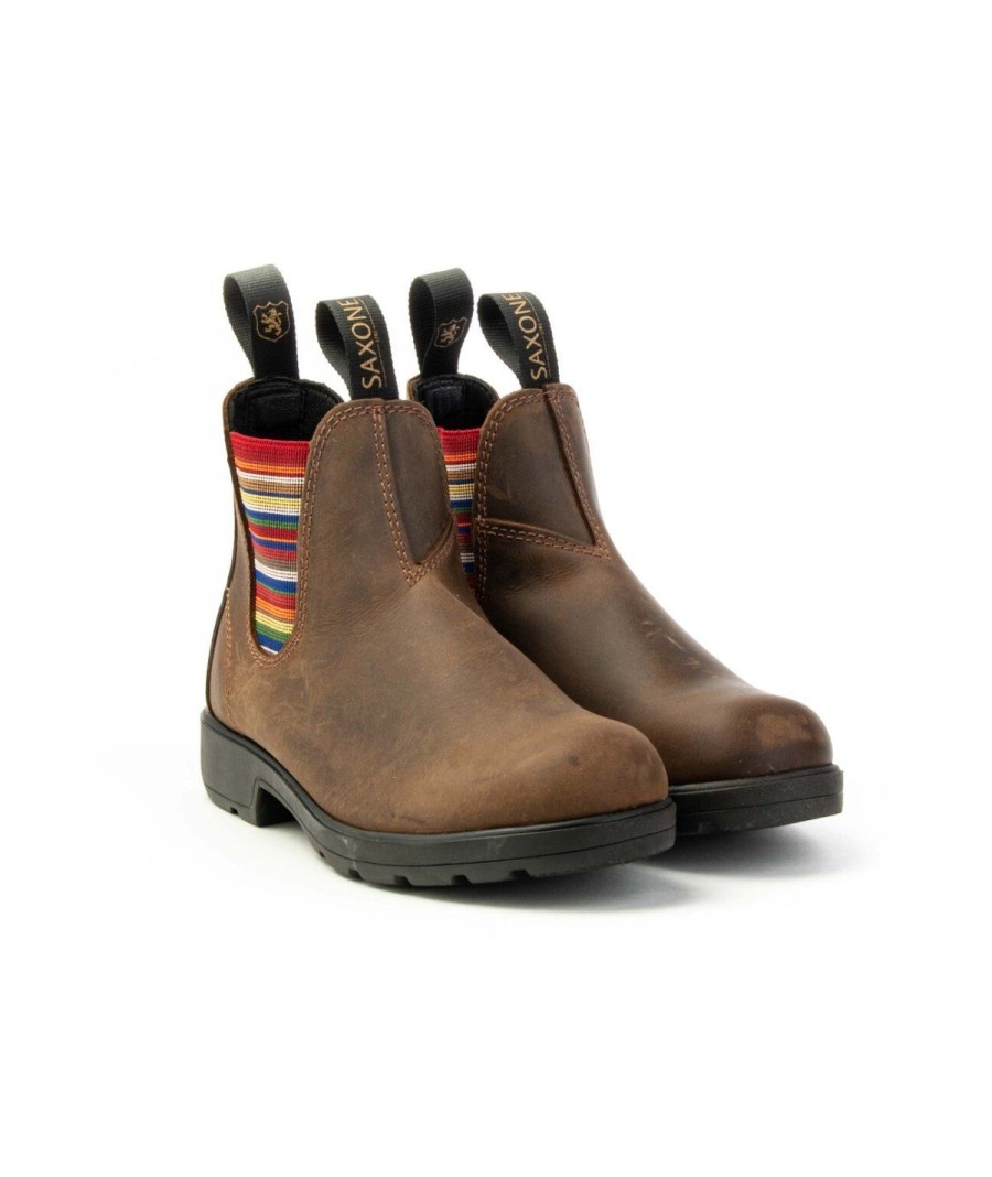 Unisex SAXONE | Saxone Upland Chelsea Boot Man Woman Testa Di Moro