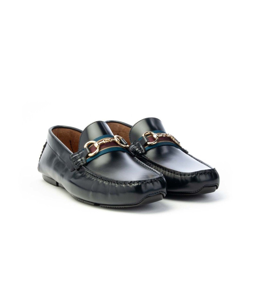 Uomo ROSSI | Rossi 200 Mocassino Morsetto Vitello Fondo Drive Leone Shoes Blu