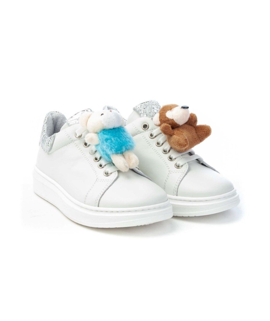 Junior CHIARA LUCIANI | Chiara Luciani E22 224 Sneakers Orsetti Junior Leone Shoes Bianco/Argento