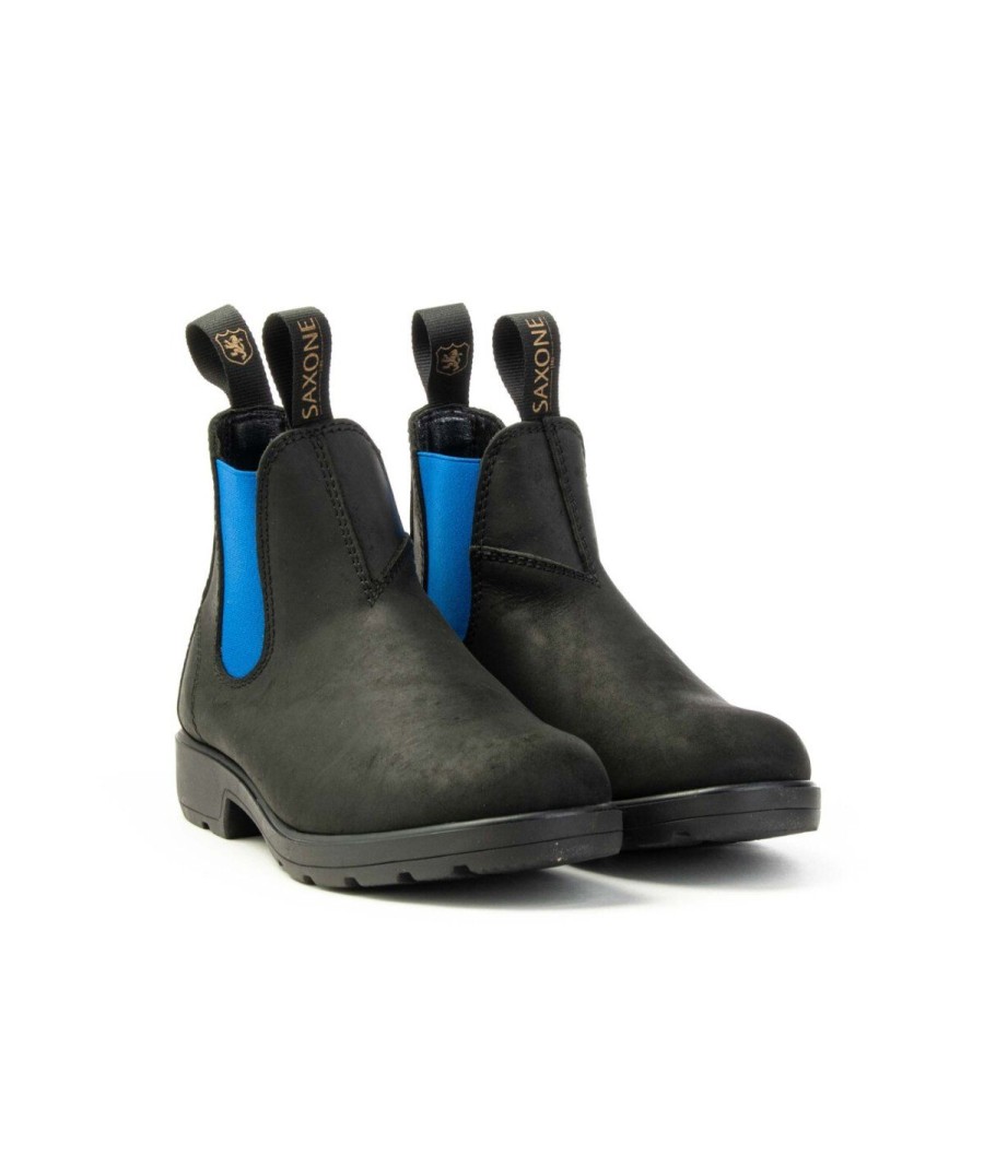 Unisex SAXONE | Saxone Upland Chelsea Boot Man Woman Nero/Cobalto